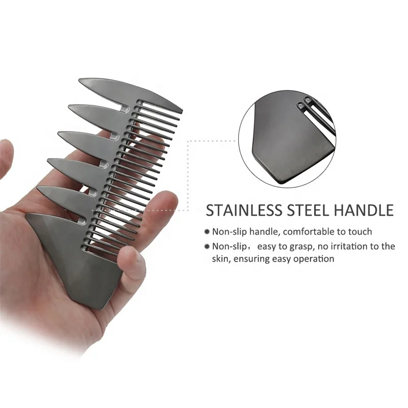 Профессиональная Мужская Расческа для усов из нержавеющей стали на заказ стальная многоцветная бороды и