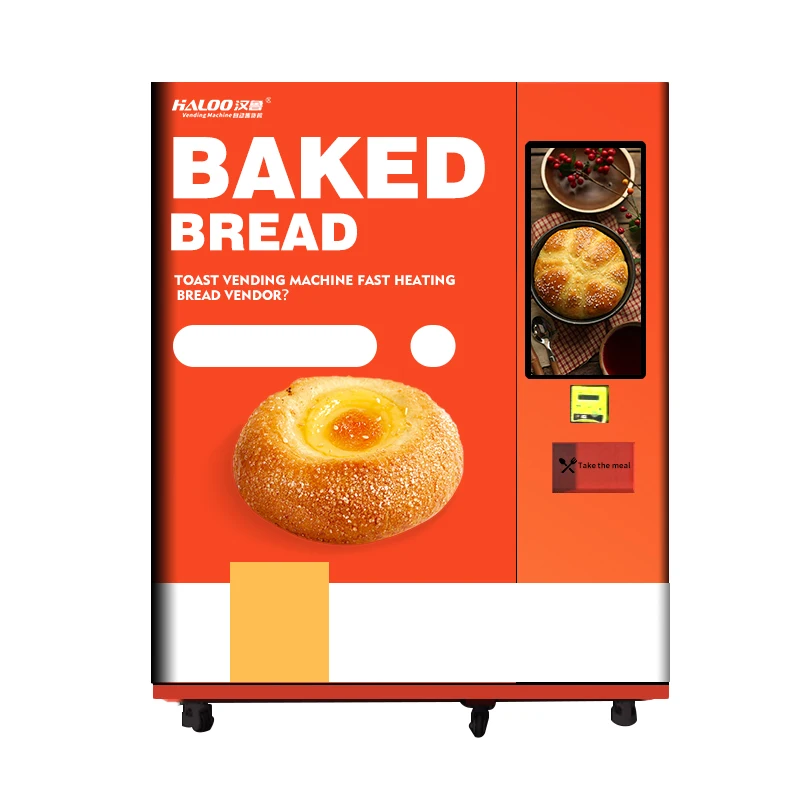 Automatic Fresh Baked Food Breadbaking Vending Machine With Microwave