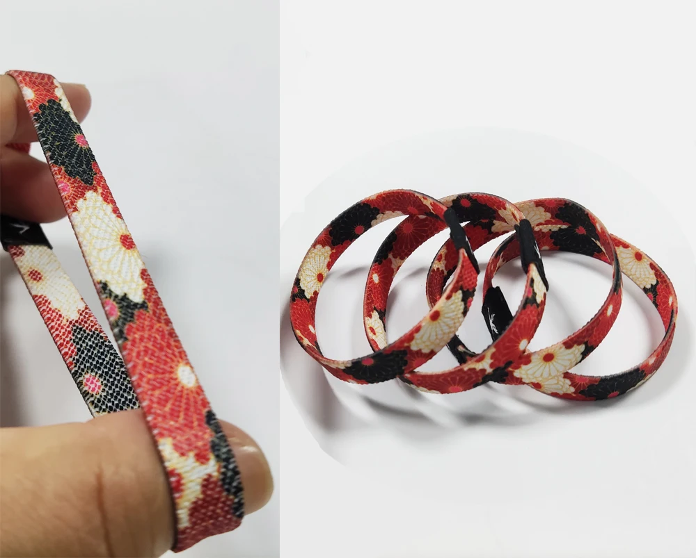 Wholesale Custom Design Glow-in-the-Dark Silicone Wristband Elastic Fabric RFID/NFC Lanyard for Events and Corporate Occasions