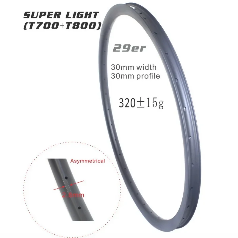 Super Light MTB Carbon Rims 29ER 30MM Depth 30mm 33mm 36mm External ...