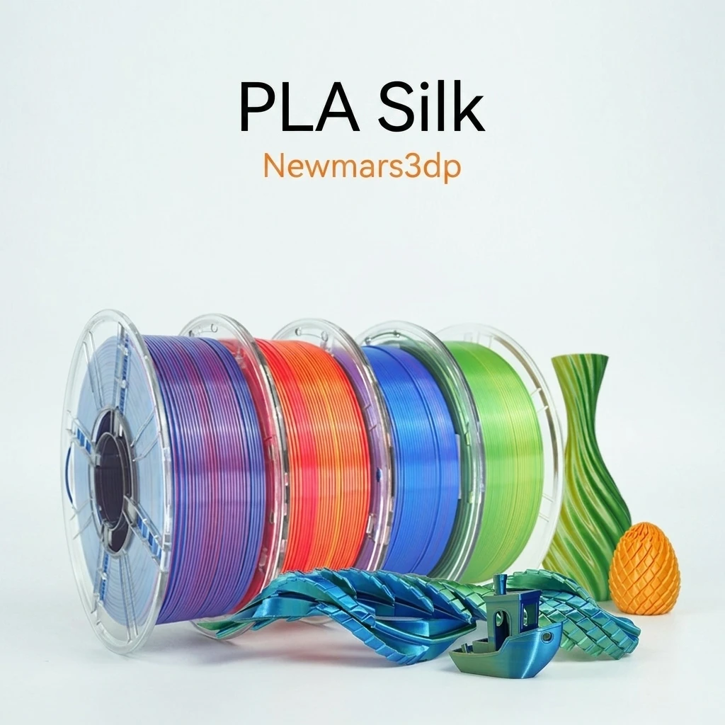 New mars 3dp PLA Silk Rainbow Light 3D Printer Filament No Warping & Stringing 1.75mm Filaments Smooth Silk Texture Filament