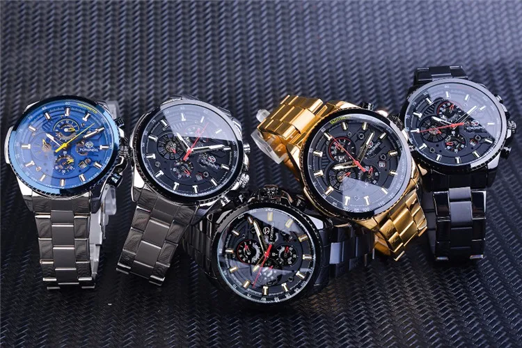 FORSINING F1137  Skeleton Automatic Watch for Men Leather Strap Automatic Watches