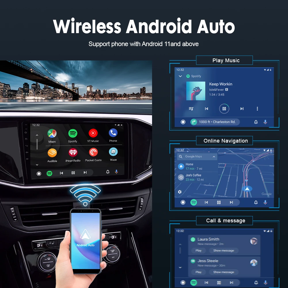 Hot Deals Carlinkit Carplay Smart Box Android Auto for XC60 Multimedia Wireless CarPlay Adapter for Android Auto Dongle
