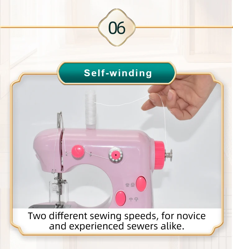 301 Mini Portable Electric Sewing Machine With Protection Function,Extension Table,Straight Line Sewing Machine for Home Use