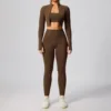Coat bra long pants-brown