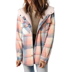 New Style Fashionable Breathable Anti-wrinkle Women's Solid Zipper Long-sleeved Hooded Pocket Warm Jacket