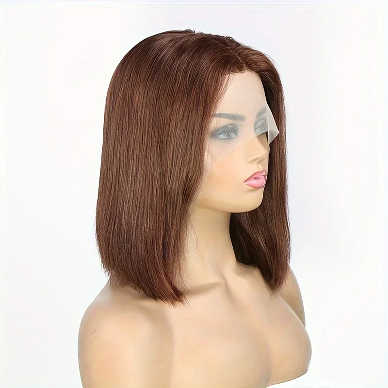 Parrucca bob liscio in capelli veri con lace front trasparente_voghion.com