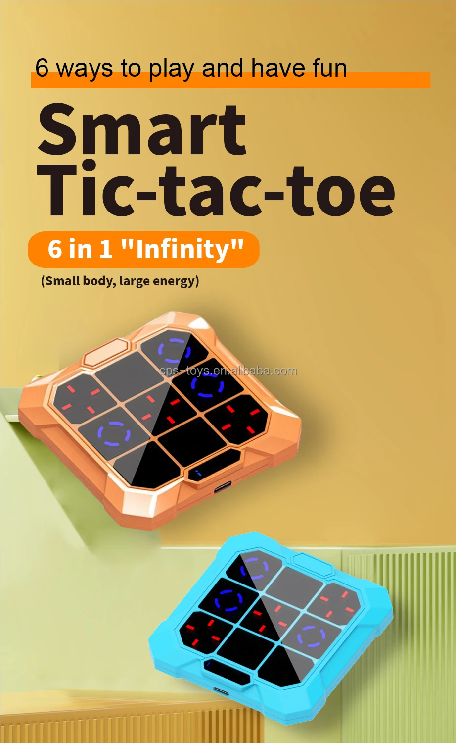6-in-1 Electronic Handheld Puzzle Game Console Portable Tic Tac Toe Sudoku for Kids Educational Travel Toy Made Durable Plastic