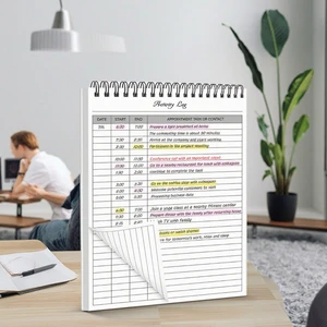 Wholesale 100 Gsm White Notebook 54 Sheets to Do List Planner with Black Spiral Binding Sewing Activity Log Notepad