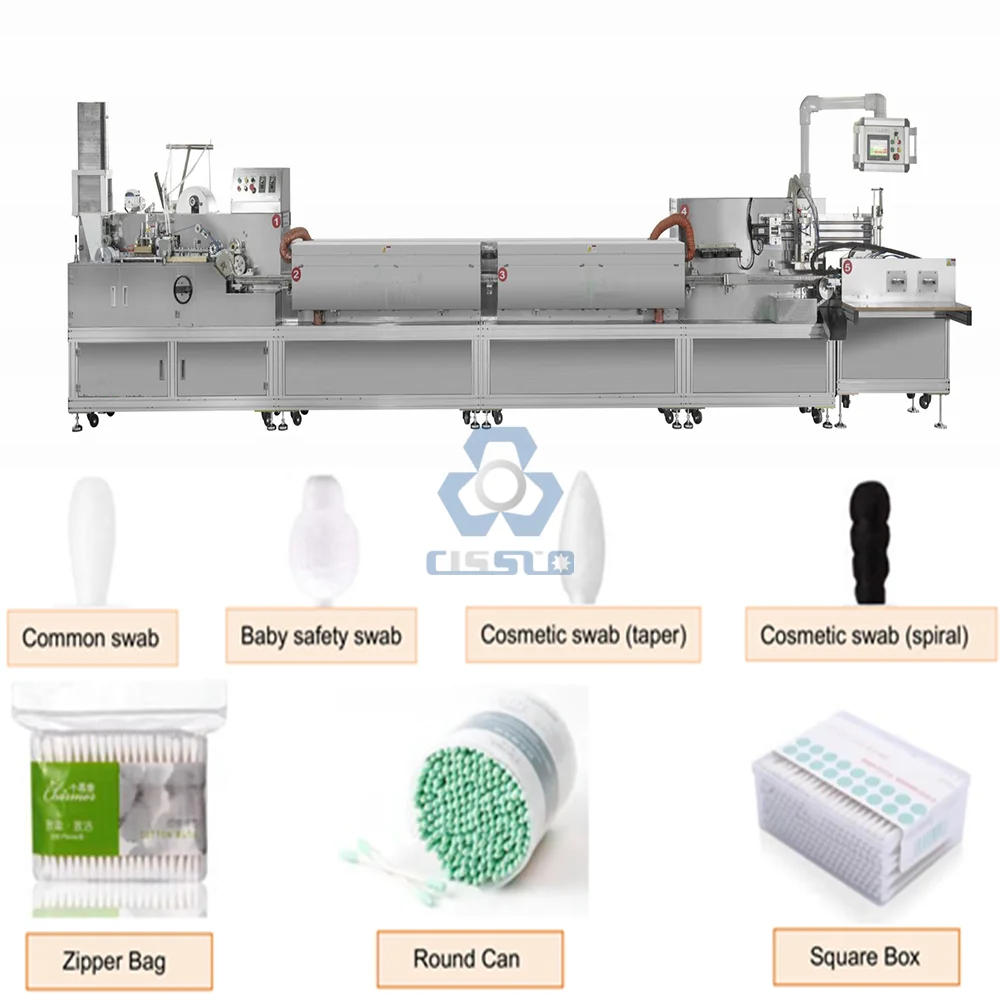 CS01 Fully Automatic Zipper Bag Packed Cotton Swab Making Machine