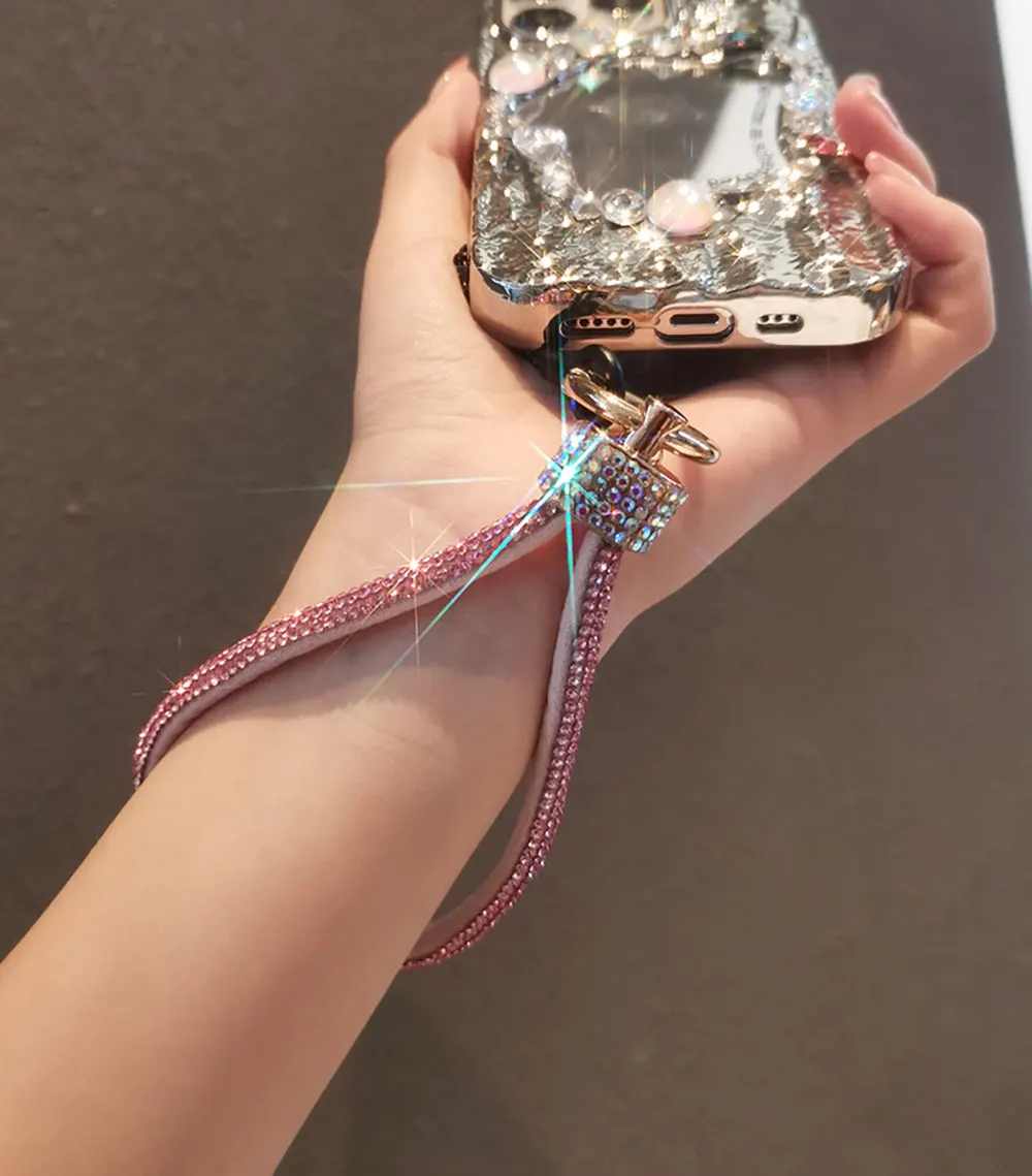 Wrist Pendant Luxury Cell Accessories Bling For All Iphone Smart Strap Mobile Chain Phone Lanyard SJS025 Laudtec details