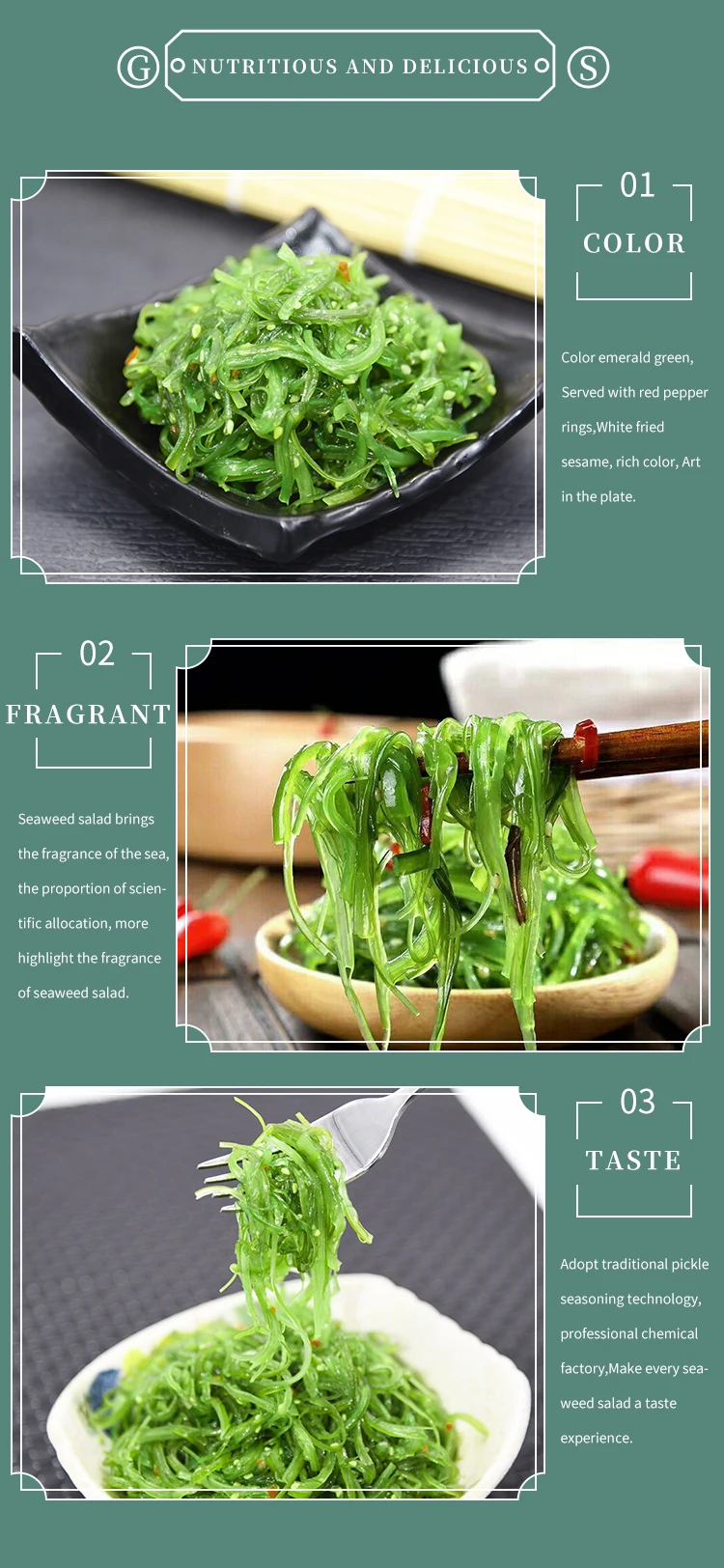 Frozen Seasoned Seaweed Salad Goma Wakame 1 Kg 500g Buy Frozen Goma