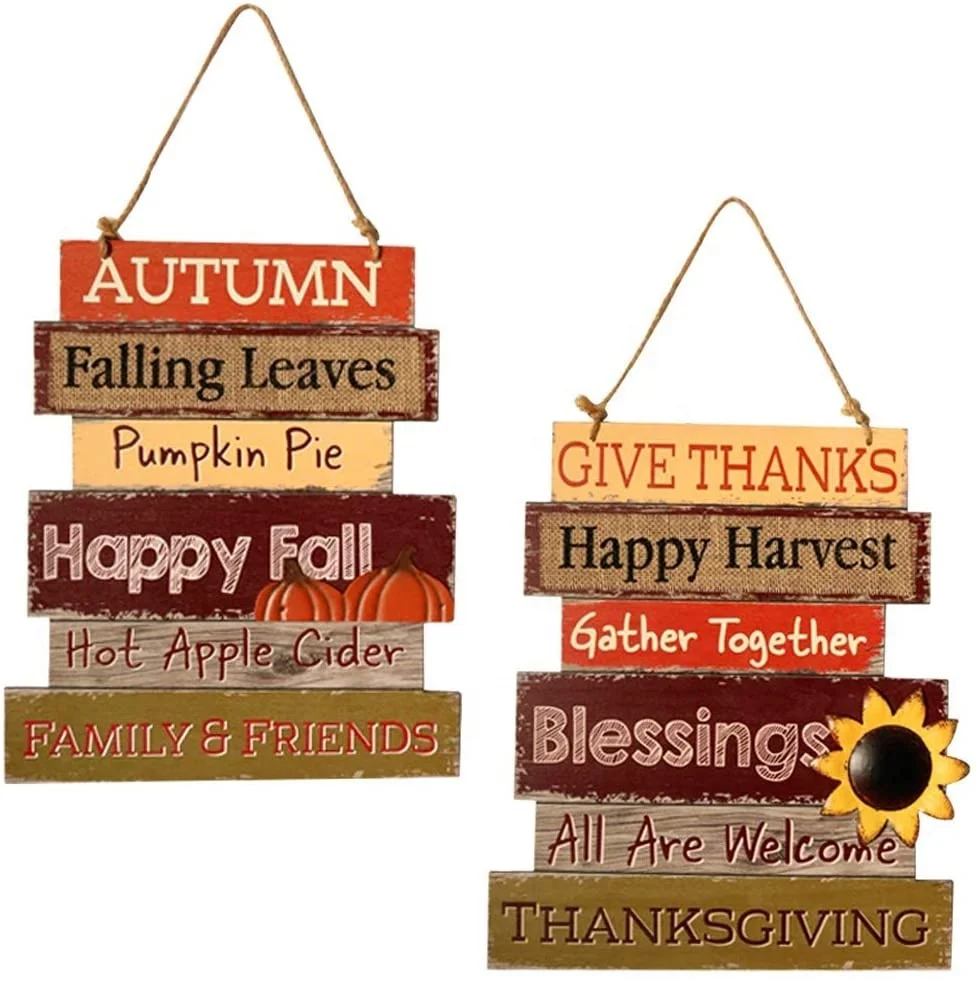 Harvest Blessings Tin Small Hanging Sign Ornament Primitives By Kathy Fall Decor 