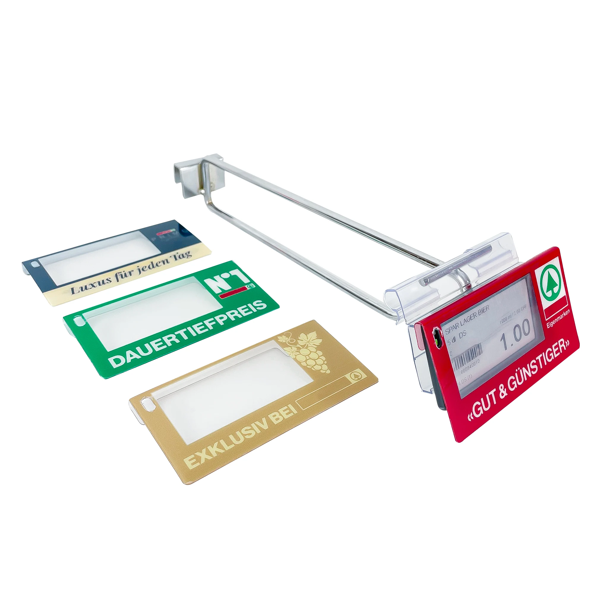 Supermarket Customization Electronic Signage Shelf Label Advantages Plastic Price Tag Holders with Display Hook