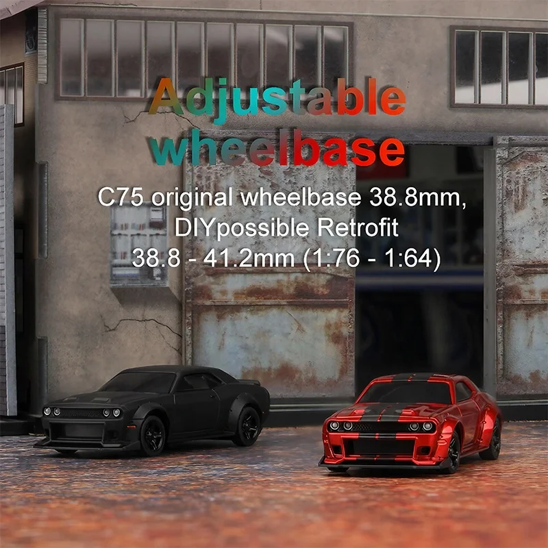 Turbo Racing C75 1:76 Scale RC Mini Car - Enhanced Stability, 7km