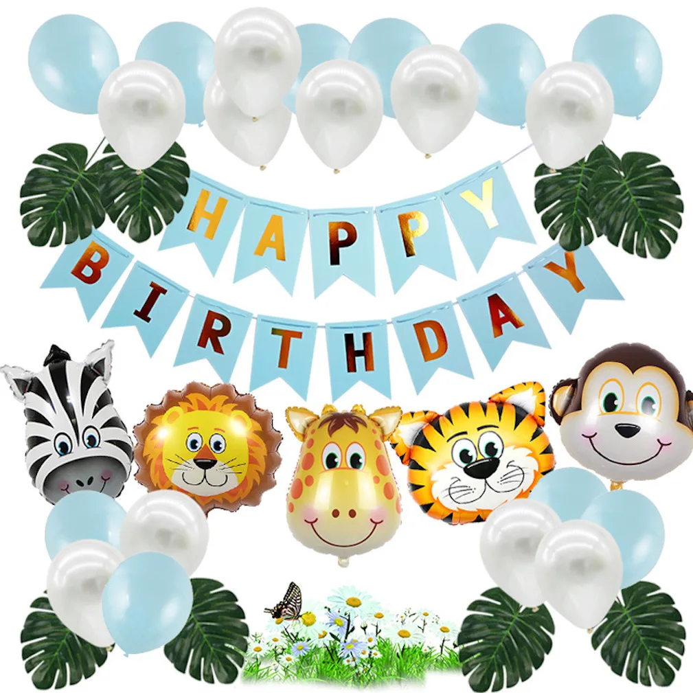 Kit De Ballons Joyeux Anniversaire 112 Ou 36 Pieces En Latex Mylar Singe Lion Tigre Zebre Avec Drapeau Et Feuilles Pour La Foret Buy Ballons De Fete D Anniversaire Ballons Decoratif Ballon Product On Alibaba Com
