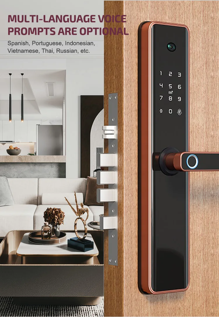 Wifi Tuya App Id Card Fingerprints Password Sdk Available Smart Door Lock With Door Knob Buy