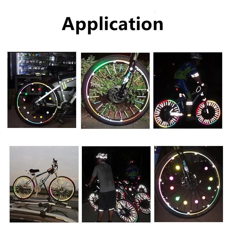 Zetiling Bike Wheel Sticker Light 24 Pcs Bike Spoke Reflector Bicycle Cycling Reflective Clip Spoked Wheels for Bike 