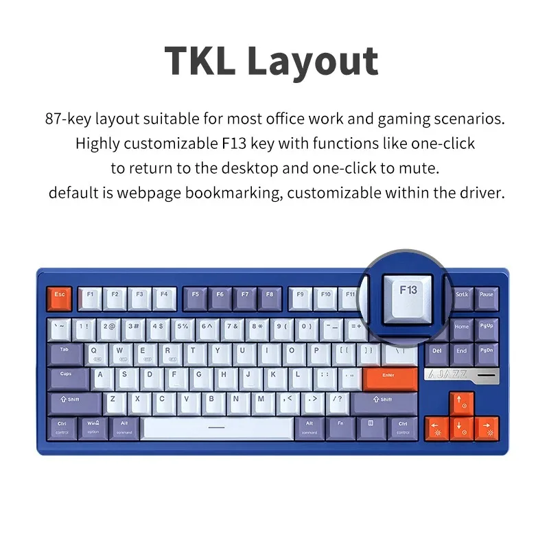 AJAZZ QS87 Lite CNC Aluminum Mechanical Keyboard 87% Layout