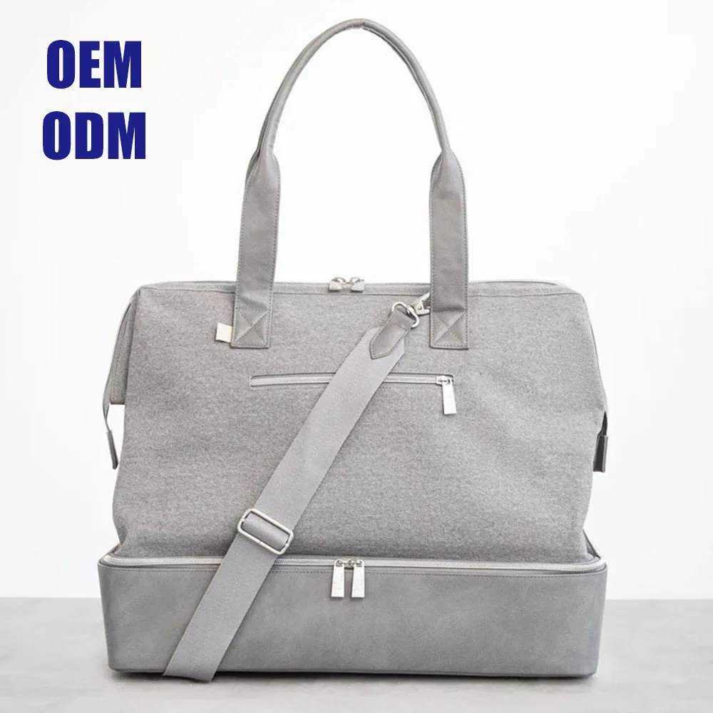 Designer Fashion Luggage Holdall Tote Shoe Compartment Custom logo Wholesale Weekender Overnight Women Travel Weekend Duffle Bag