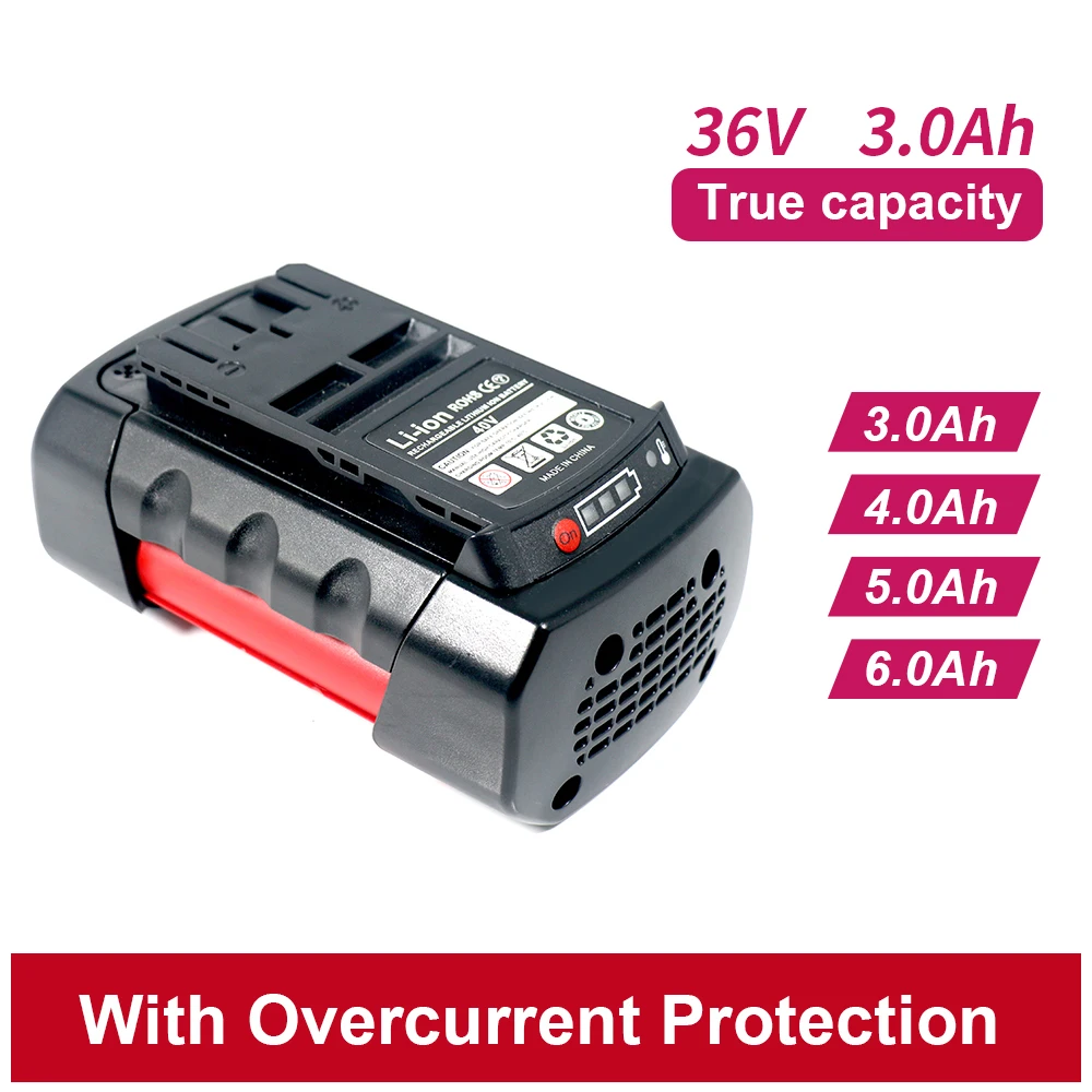GEB 2025 New Product 12V 14.4V 18V 40V 2Ah-10Ah Replacement Battery for Bosch Power Tools Electric Drills Replacement Battery