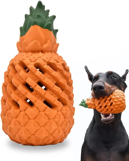 Uniperor New Design Tough Dog Dental Chews Toy Indestructible Pineapple Food Grade Dog Chew Toys for All Dogs Aggressive Chewer