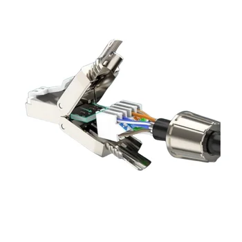 Factory Price Toolless Connector Cat7 RJ45 Shielded Connectors for Cat7 23AWG SFTP UTP Cable