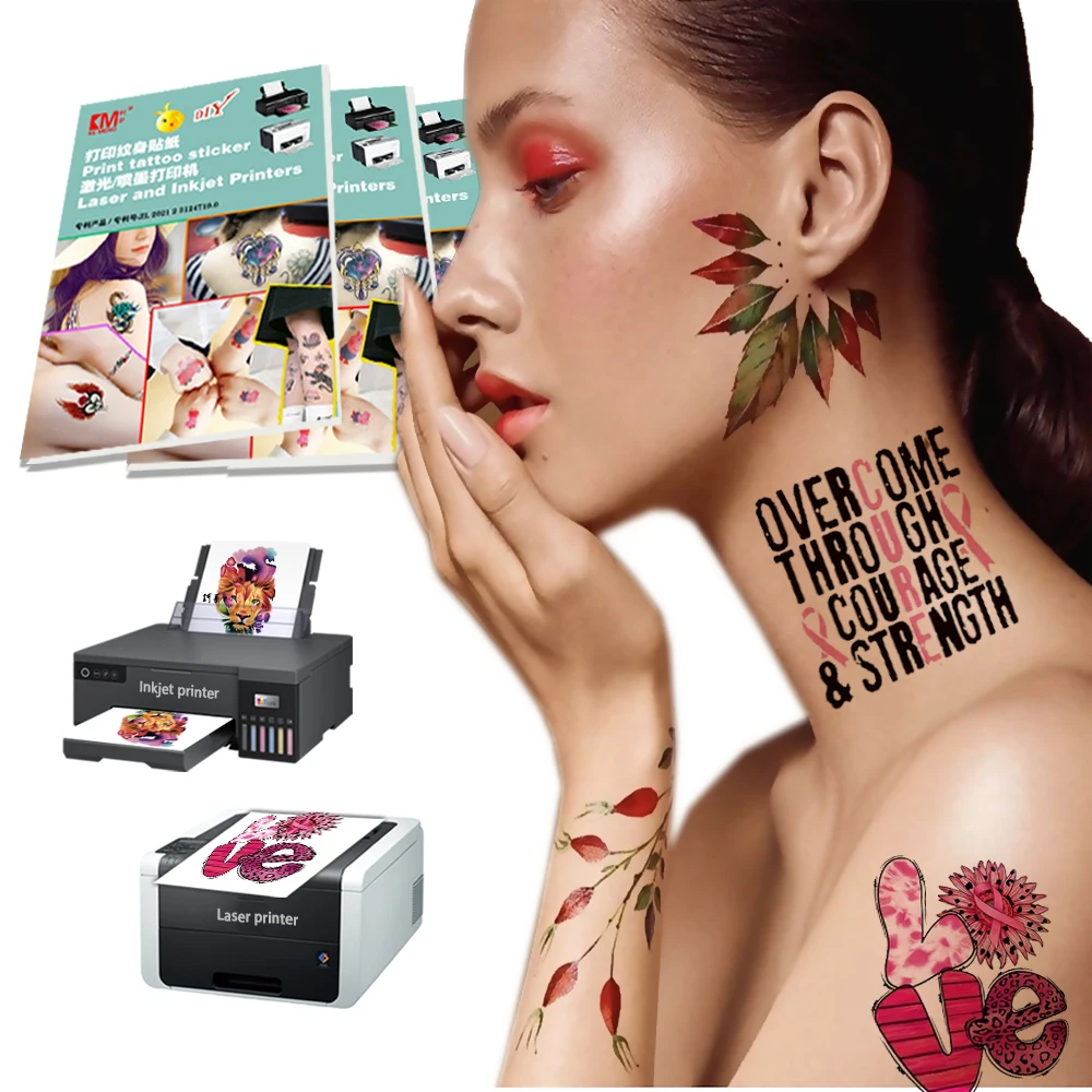 Print Temporary Tattoos Inkjet Laser A4 Blank Tattoo Papers Printable