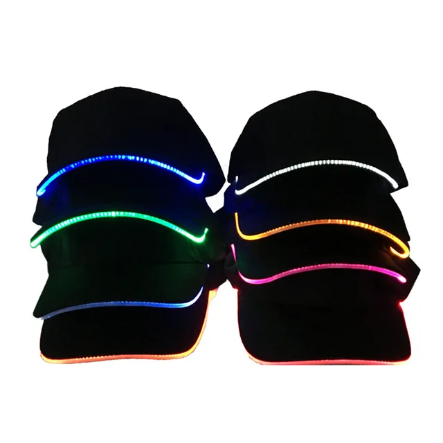 LED luminous cap luminous baseball cap male outdoor fluorescent visor sunscreen sun hat factory wholesale