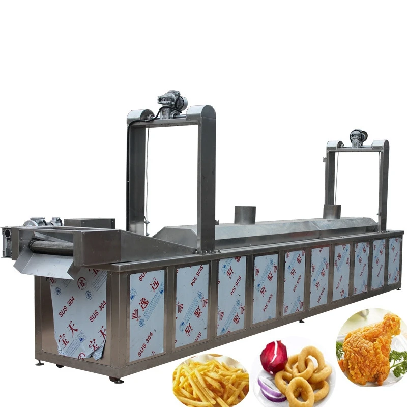 Excellent performance Automatic food frying gas continuous frier machine potato chips donut electric deep fryer making machine