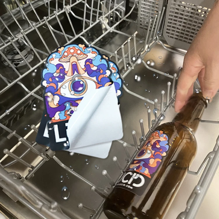 Custom Personalized Waterproof Dishwasher safe Scratch-resistant Die Cut Vinyl Stickers for Water Bottle