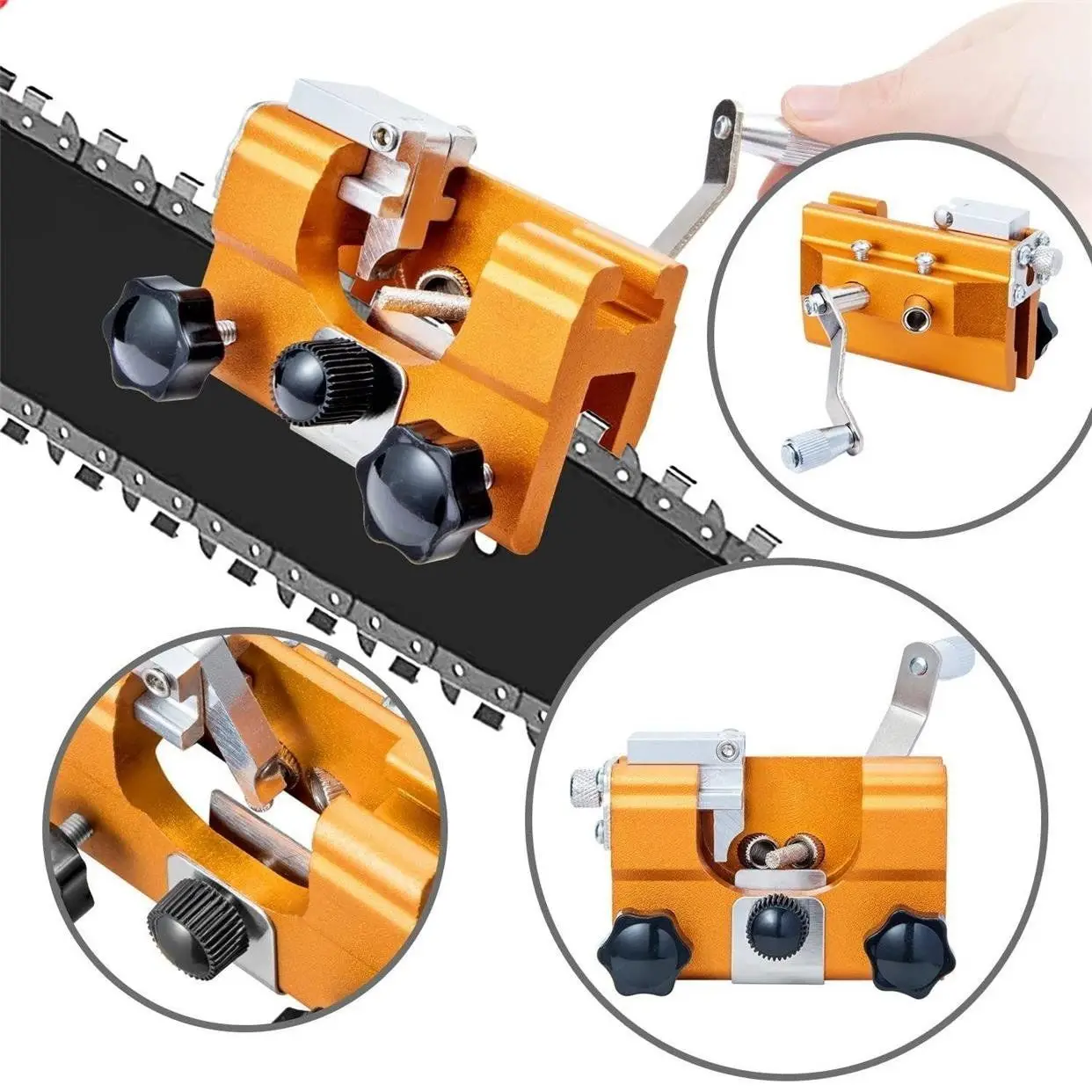 TEBAK High Quality DIY Grade Hand Chain Grinder Woodworking Chainsaw Abrasive Tools Chain Clip Sharpener