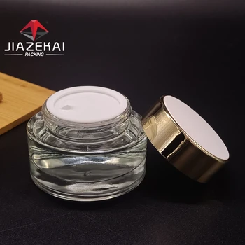 Oval Shape 50G Thick Bottom Glass Bottles with Lids Empty Cosmetic Jar for Cream Packaging Whole Glass Cosmetic Jar