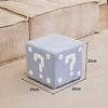 Question mark stool - light blue trumpet