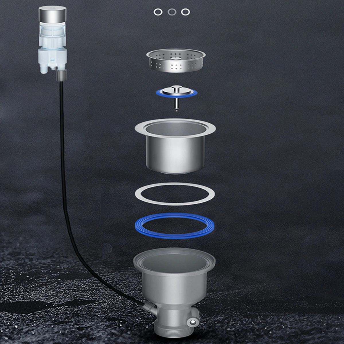 product osonoe factory made single bowl sink drainer with basket filters save space and support customization drain kit for kitchen sink-6