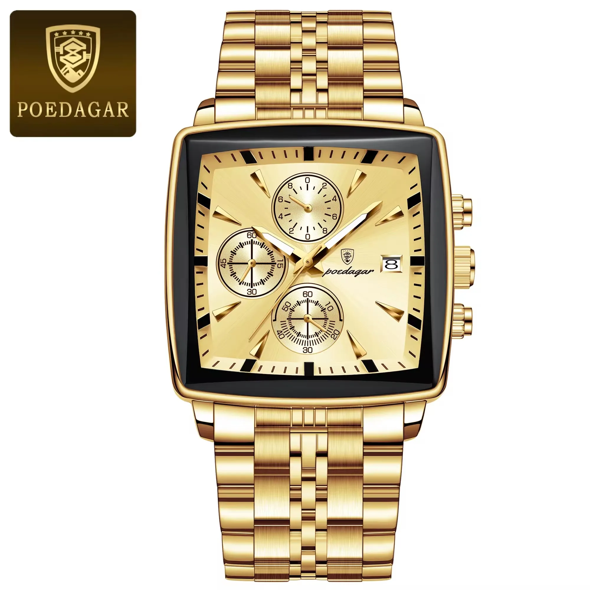 POEDAGAR Watch New Luxury Men's Quartz Watches 866 Man Wristwatch Chronograph Date Displ aperçu 16