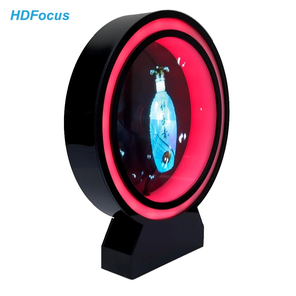 Portable 3D Advertising Cloud App Control 3D Hologram Fan Desktop Rgb Light Bar With Acrylic Cover Holographic Fan Projector