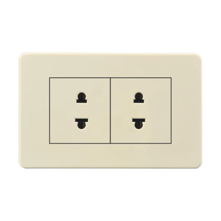 VNX 85 Series Double 2Pin Beige Color 118mm*72mm Electrical Wall Socket Power Outlets