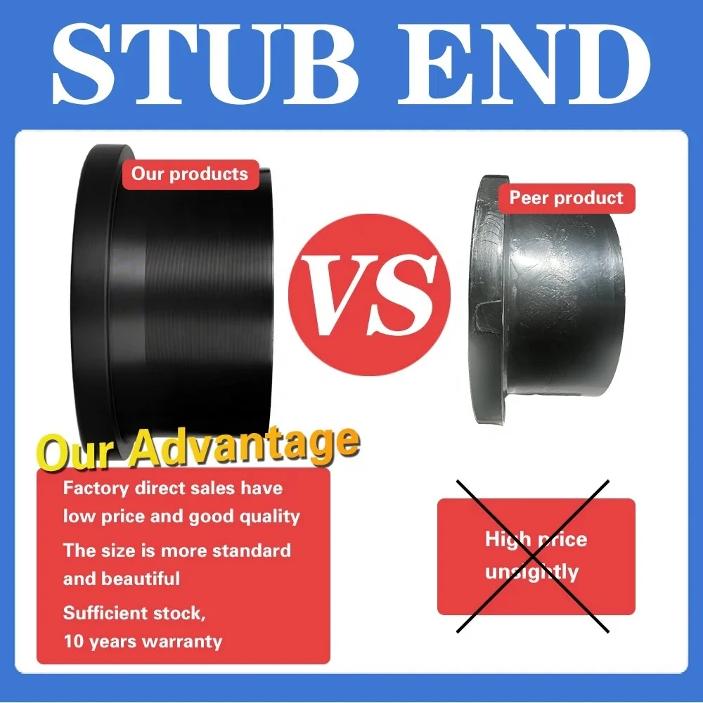 PE100 HDPE SDR11 PN16 Butt Fusion Fittings Water Pipe Connections HDPE Flange High-Density Polyethylene Pipe Fittings