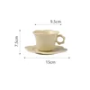 beige glaze flower pattern cup and saucer