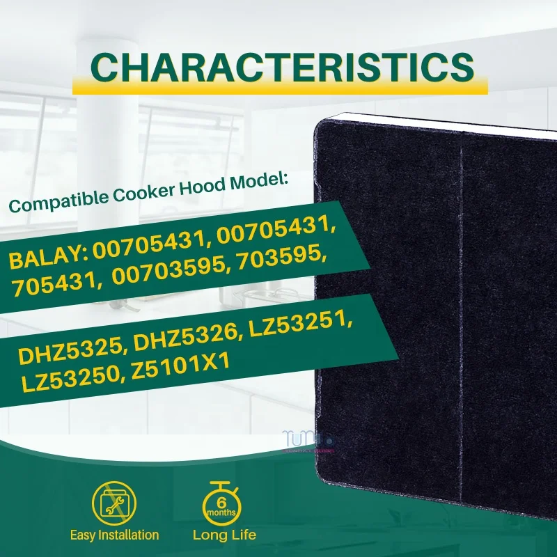 Compatible With Atag Etna Pelgrim ACC922 88015889 23678 Bosch Siemens 647277 - DHZ2400 Carbon Range Cooker Hood Filter