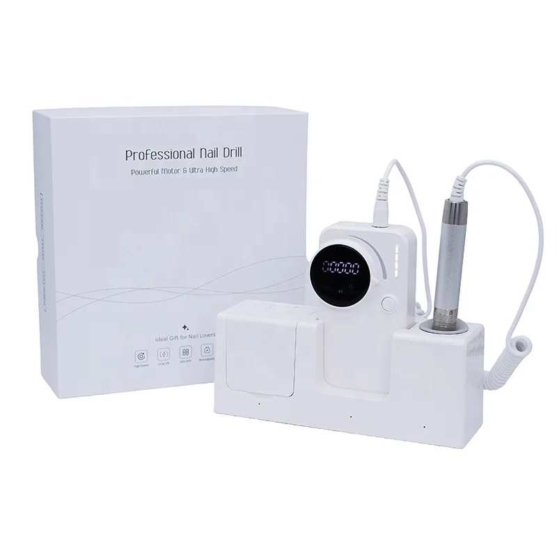 New Arrival Professional Rechargeable Nail Drill Machine 75W Brushless Motor LCD Display 40000RPM Speed Strong