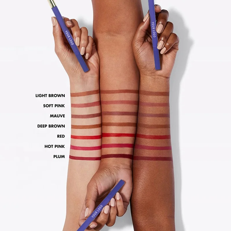 Выдвижной карандаш для губ с высоким пигментом, фирменная торговая марка, водонепроницаемый производитель, оптовая продажа с логотипом, кремовый розовый лайнер