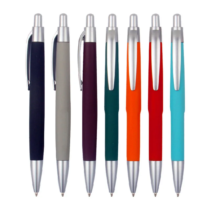 Advertising Gift Cheap Custom Logo Printed Westin Hilton Hotel Retractable Click Soft Rubber Coated Plastic Promotional Ball Pen