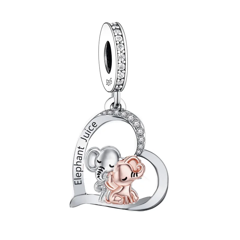 Fit Original Pan Charms Bracelet 925 Sterling Silver Elephant I Love You  Forever Bead for Jewelry Women Making