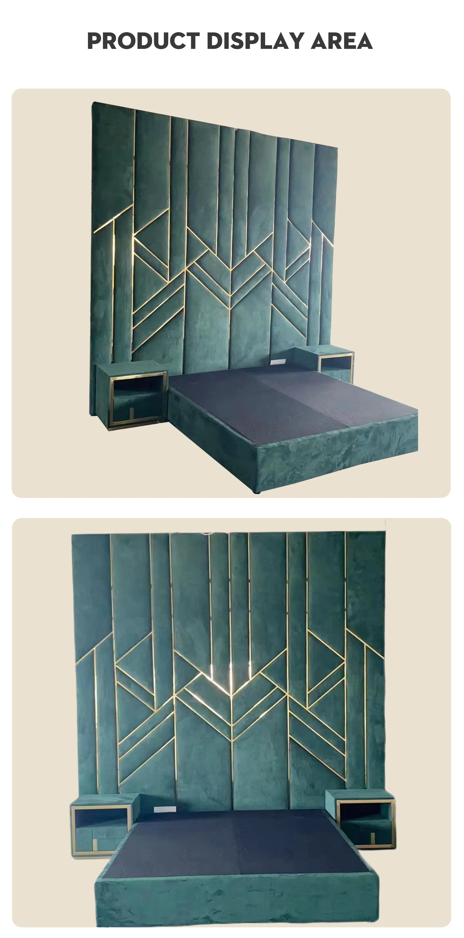 Modern Luxury Super King Size Leather Comfort Soft Bed With Tall