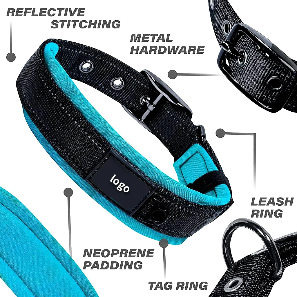 Adjustable Weatherproof Heavy Duty Neoprene Reflective Dog Collar For