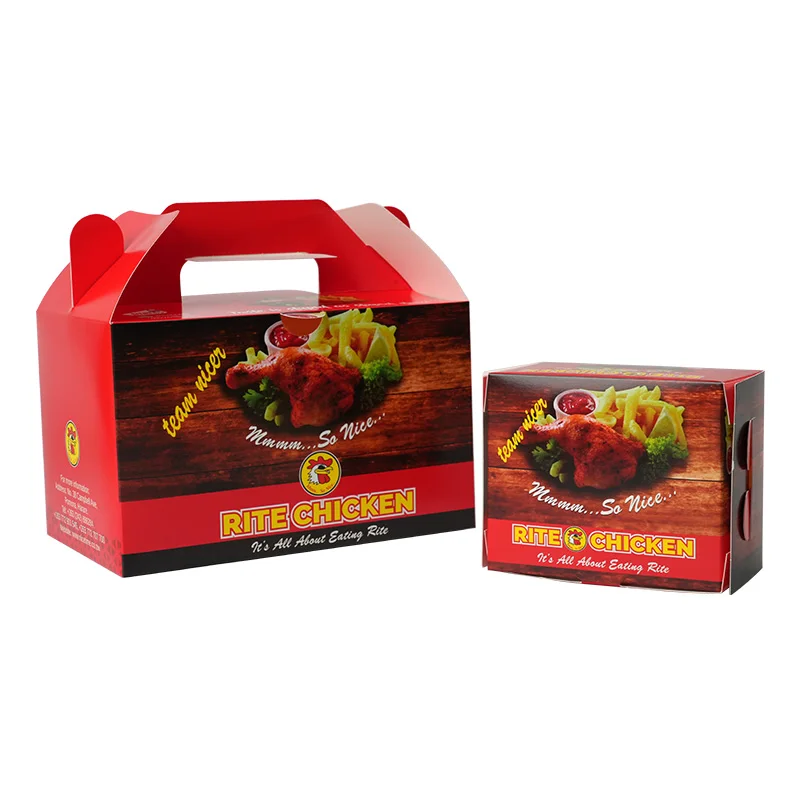 Factory Custom logo Design Burger and Fries Chicken Wing Packaging Box Take Out Korean Fried Chicken Boxes