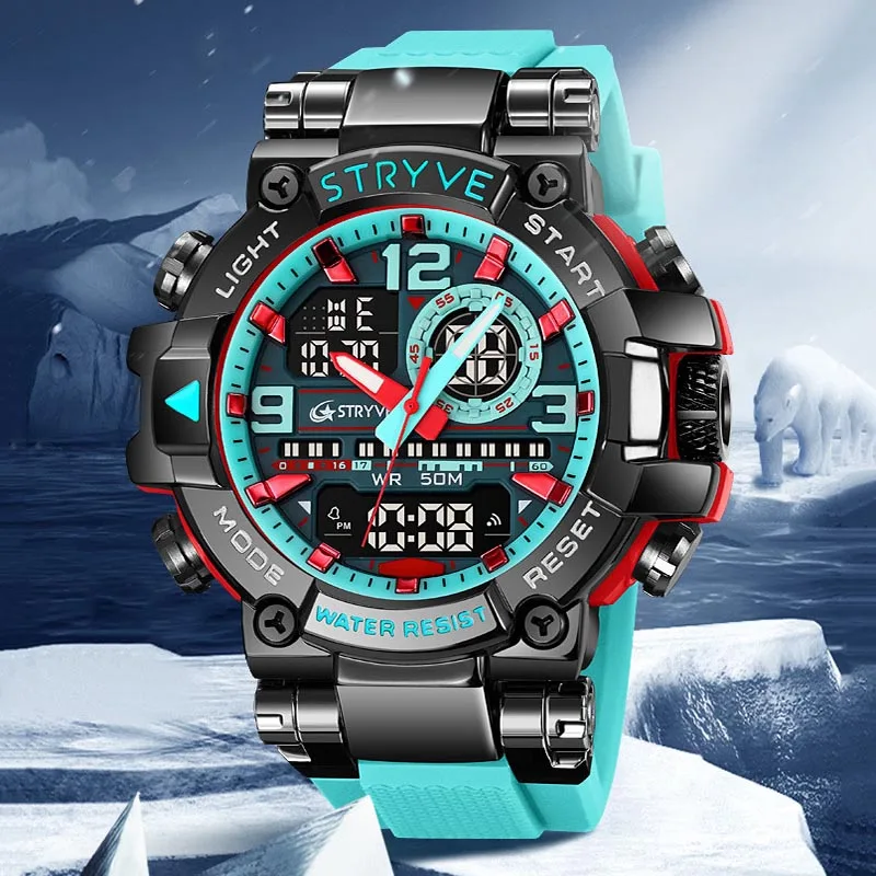 Fashion Wrist Watch Men Wrist Relojes Digital Sport Watch Boy Golden  Colorful Dual Time Kids Digital Watches Uhren Orologio Uomo