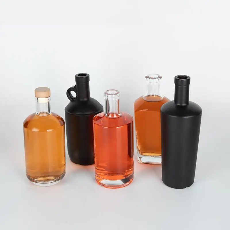 Wholesale Custom 375ml 500ml 700ml 750ml 1000ml Empty Glass Liquor